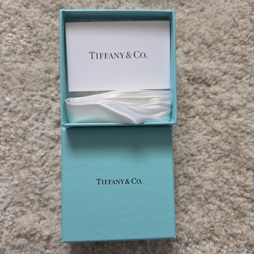 Tiffany & Co. Blue Jewelry Gift Box size 3x3x2 Ribbon, Cotton, Care Card